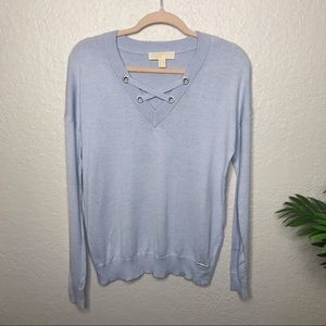 Michael Kors light blue lightweight sweater